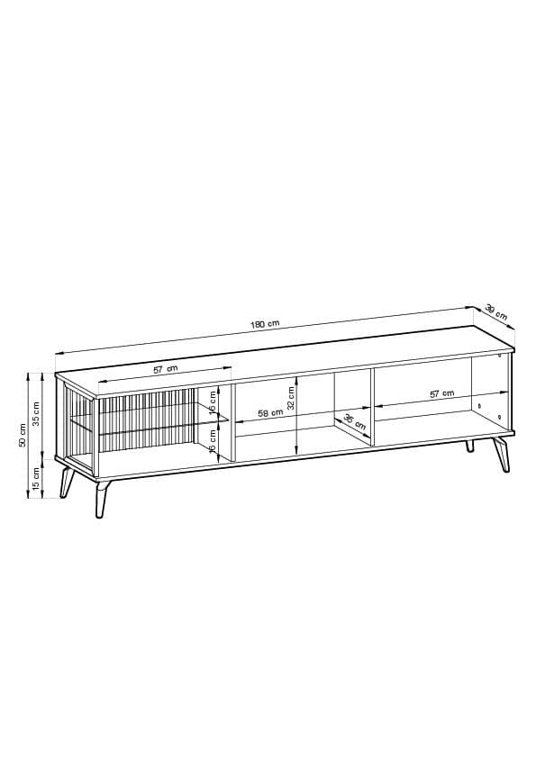 FURNLUX TV-BORD VICI BEIGE & SORT 180CM