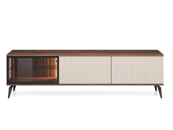 FURNLUX TV-BORD VICI BEIGE & SORT 180CM