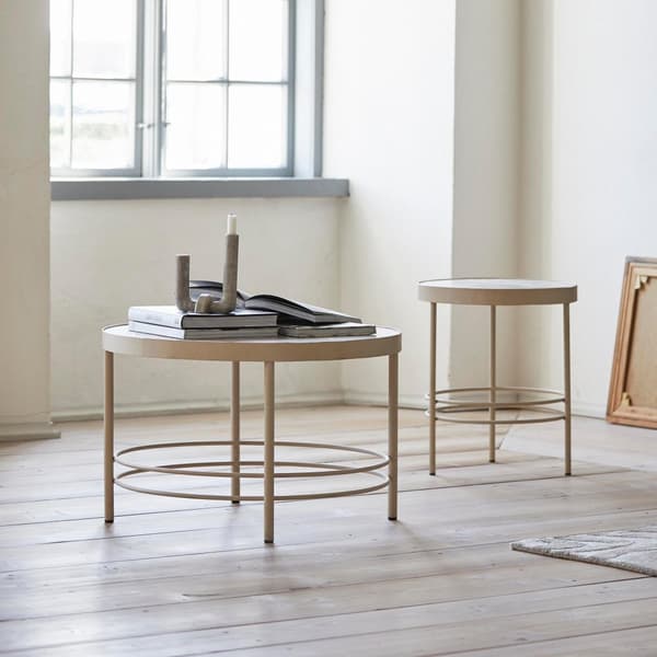 FURNLUX SIVUPÖYTÄ JUNGO MARMORI VALKOINEN & BEIGE 50CM