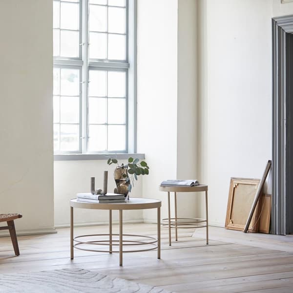 FURNLUX SIVUPÖYTÄ JUNGO MARMORI VALKOINEN & BEIGE 50CM