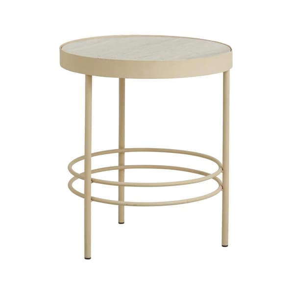 FURNLUX SIVUPÖYTÄ JUNGO MARMORI VALKOINEN & BEIGE 50CM