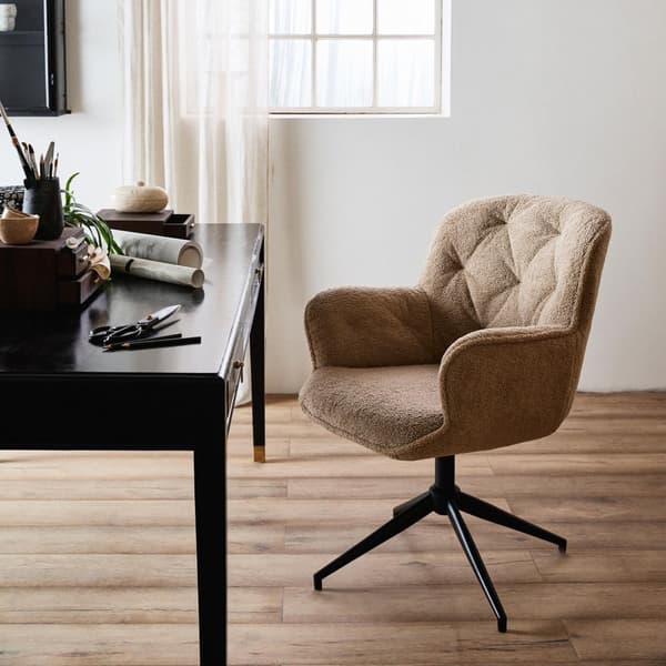 FURNLUX SPISESTUESTOL LEA BEIGE & SORT 67CM