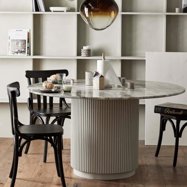 FURNLUX MATBORD ERIE MARMOR VIT & BEIGE 140CM