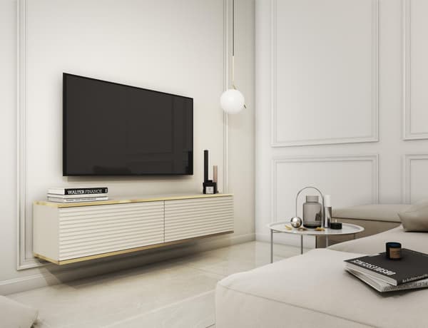 FURNLUX TV-TELINE ORO MDF BEIGE & KULTA 135CM