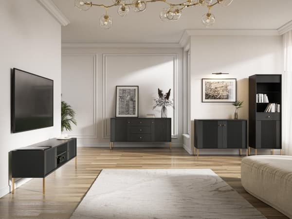 FURNLUX SKÄNK ISEO SVART & GULD 104CM
