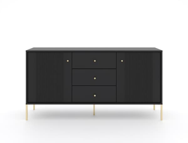 FURNLUX SIVUPÖYTÄ ISEO MUSTA & KULTA 154CM