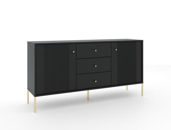 FURNLUX SIVUPÖYTÄ ISEO MUSTA & KULTA 154CM