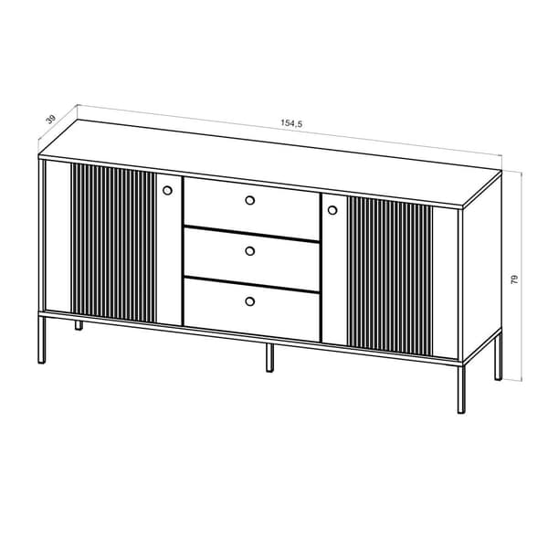 FURNLUX SIVUPÖYTÄ ISEO MUSTA & KULTA 154CM