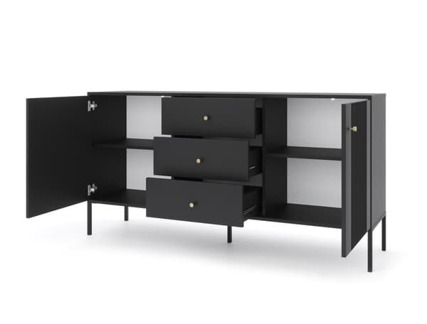 FURNLUX SIVUPÖYTÄ ISEO MUSTA & KULTA 154CM