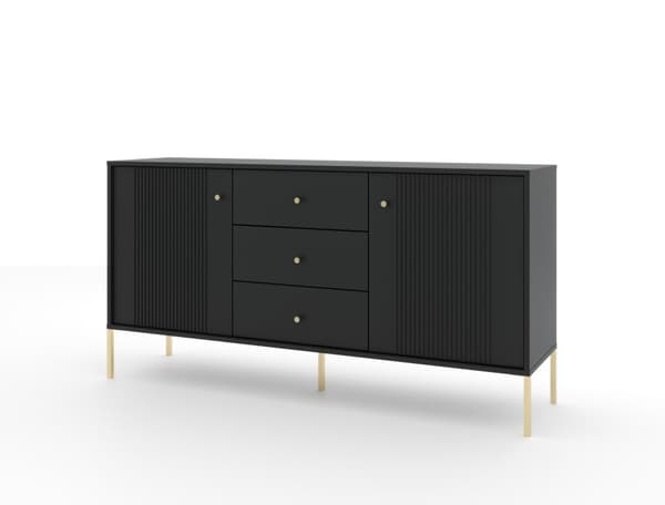 FURNLUX SIVUPÖYTÄ ISEO MUSTA & KULTA 154CM