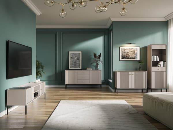 FURNLUX SIVUPÖYTÄ ISEO BEIGE & MUSTA 154CM
