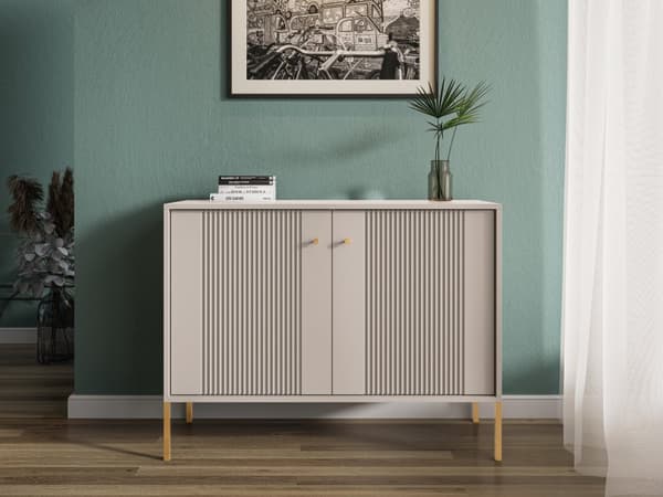 FURNLUX SIVUPÖYTÄ ISEO BEIGE & KULTA 104CM