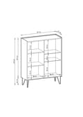 Pikkukuva 6 / 6: FURNLUX VITRIINI HARMONIA MUSTA & KULTA 97CM