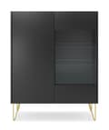 Pikkukuva 2 / 6: FURNLUX VITRIINI HARMONIA MUSTA & KULTA 97CM