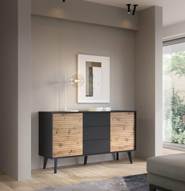 FURNLUX LIPASTO PAJU MUSTA & BEIGE 154CM