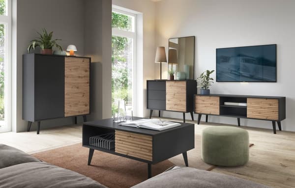 FURNLUX SKÄNK WILLOW SVART & BEIGE 104CM