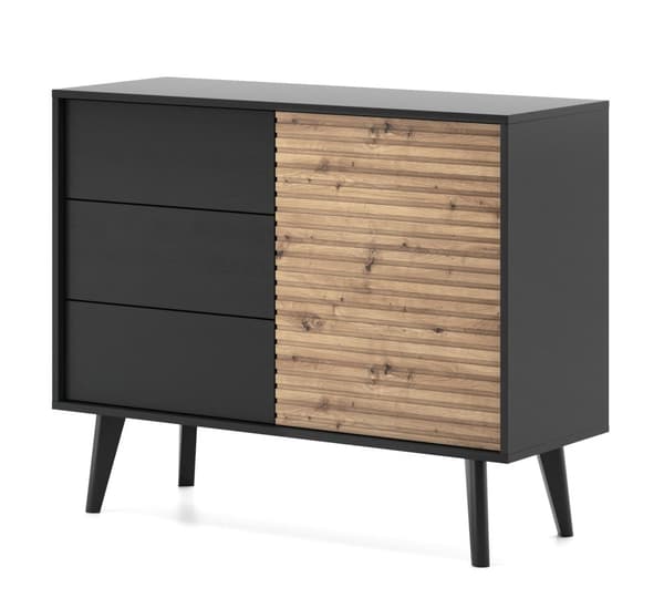 FURNLUX SKÄNK WILLOW SVART & BEIGE 104CM