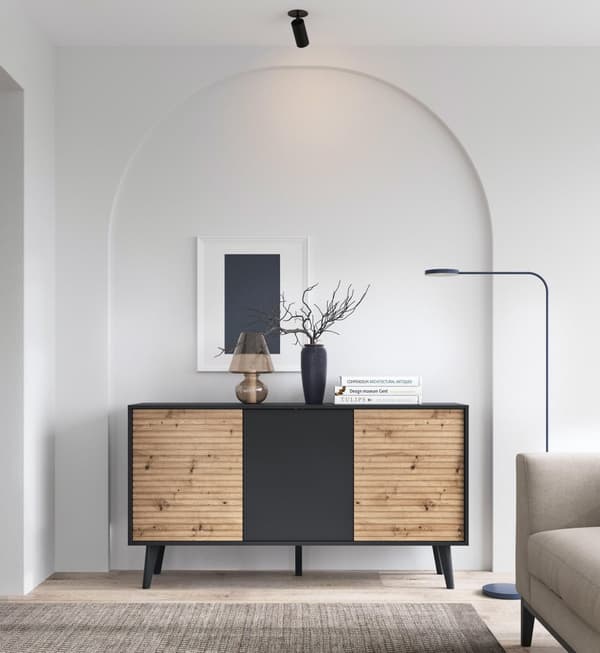 FURNLUX LIPASTO PAJU MUSTA & BEIGE 154CM