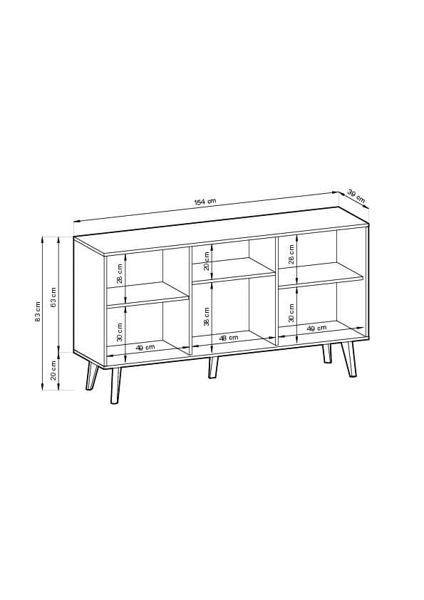 FURNLUX LIPASTO PAJU MUSTA & BEIGE 154CM