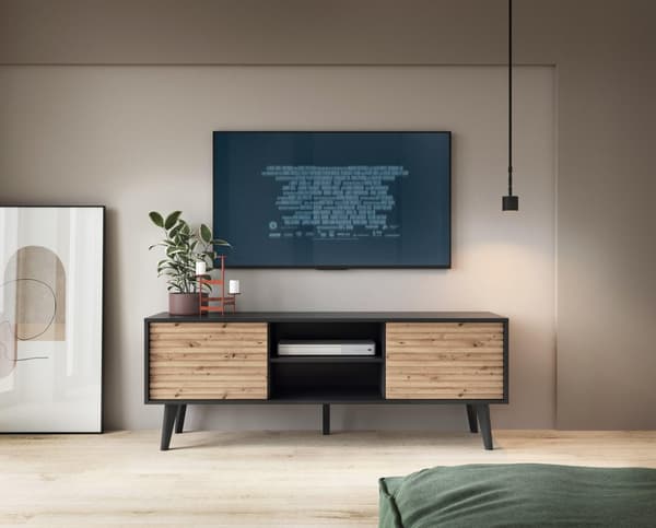 FURNLUX TV-BORD WILLOW SORT & BEIGE 154CM