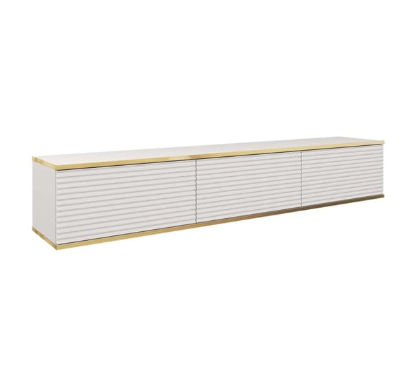 FURNLUX TV-BÄNK ORO MDF VIT & GULD 175CM