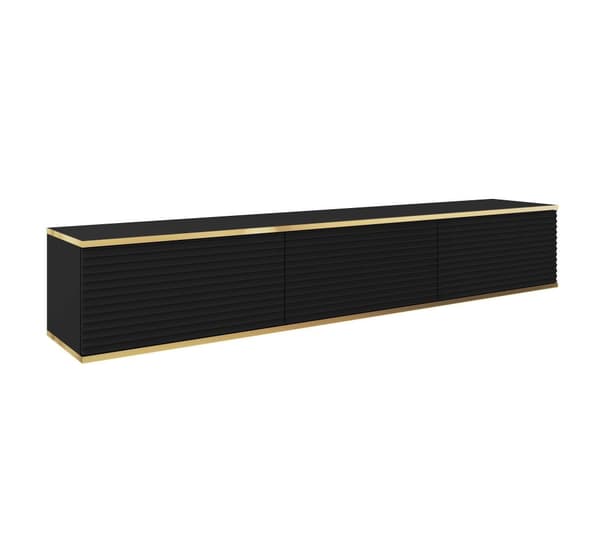 FURNLUX TV-BÄNK ORO MDF SVART & GULD 175CM