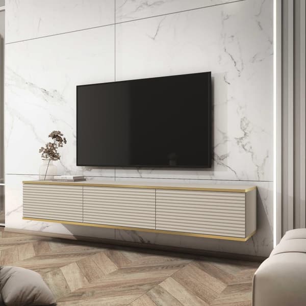FURNLUX TV-BORD ORO MDF BEIGE & GULD 175CM
