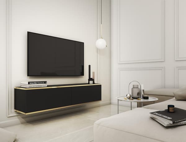 FURNLUX TV-TELINE ORO MUSTA & KULTA 135CM