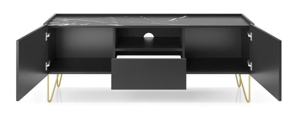 FURNLUX TV-TELINE HARMONY MUSTA & KULTA 144CM