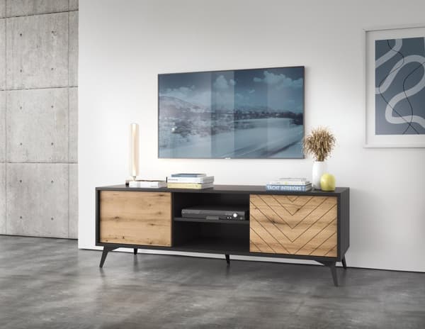 FURNLUX TV-TELINE TIMANTTI BEIGE & MUSTA 154CM