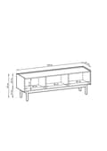 Pikkukuva 6 / 6: FURNLUX TV-TELINE BOHO BEIGE & VALKOINEN 144CM