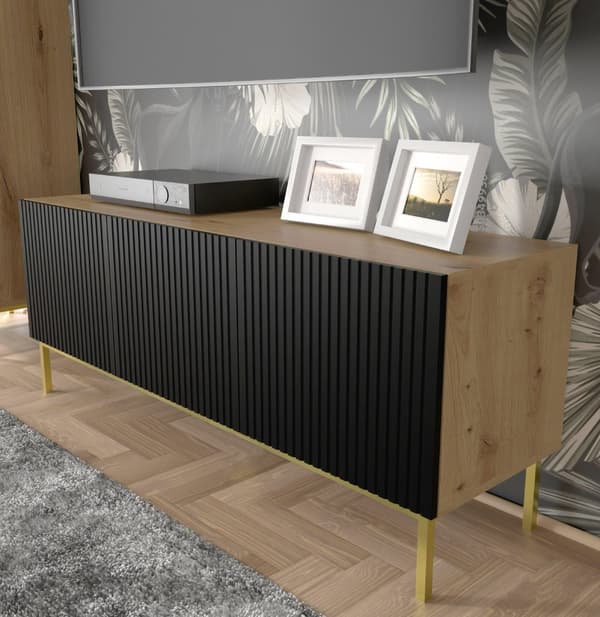 FURNLUX TV-TELINE RAVENNA B BEIGE & MUSTA & KULTA 150CM
