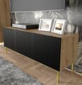 Pikkukuva 3 / 6: FURNLUX TV-TELINE RAVENNA B BEIGE & MUSTA & KULTA 150CM