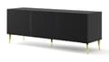 Pikkukuva 1 / 3: FURNLUX TV-TELINE RAVENNA B MUSTA & KULTA 150CM