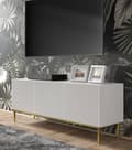 Pikkukuva 3 / 5: FURNLUX TV-TELINE RAVENNA B VALKOINEN & KULTA 150CM