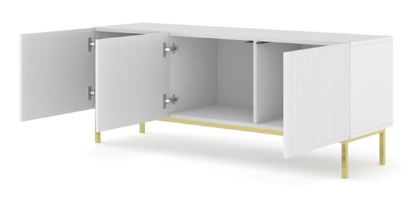 FURNLUX TV-TELINE RAVENNA B VALKOINEN & KULTA 150CM