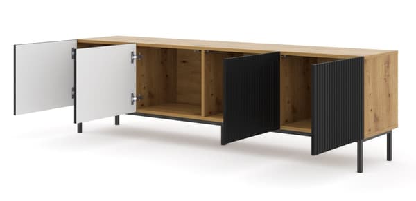 FURNLUX TV-BORD RAVENNA B BEIGE & SORT 200CM