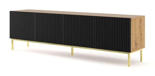 FURNLUX TV-BÄNK RAVENNA B BEIGE & SVART & GULD 200CM