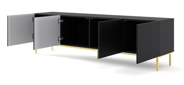 FURNLUX TV-BÄNK RAVENNA B SVART & GULD 200CM