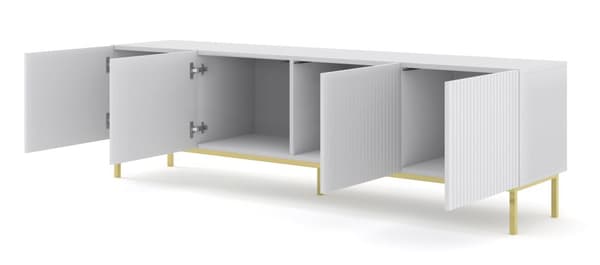 FURNLUX TV-BÄNK RAVENNA B VIT & GULD 200CM