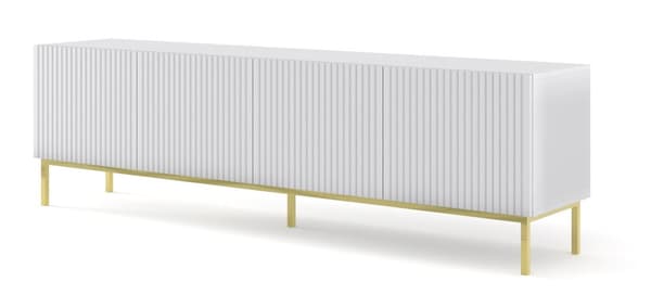 FURNLUX TV-BÄNK RAVENNA B VIT & GULD 200CM