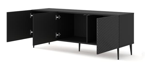 FURNLUX TV-BÄNK RAVENNA C SVART & GLANSIG SVART 150CM
