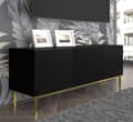 Miniatyrbild 3 av 5: FURNLUX TV-BÄNK RAVENNA C SVART & BLANK SVART & GULD 150CM