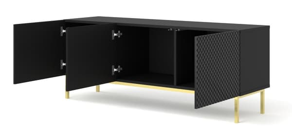 FURNLUX TV-BÄNK RAVENNA C SVART & BLANK SVART & GULD 150CM