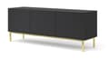 Miniatyrbild 1 av 5: FURNLUX TV-BÄNK RAVENNA C SVART & BLANK SVART & GULD 150CM