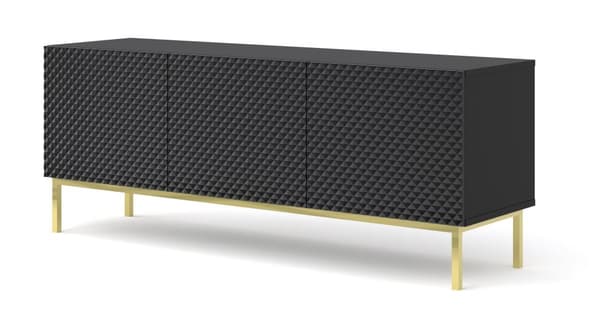 FURNLUX TV-BÄNK RAVENNA C SVART & BLANK SVART & GULD 150CM