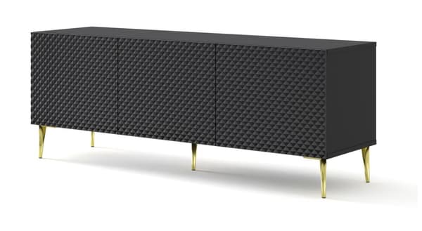 FURNLUX TV-TELINE RAVENNA C MUSTA & KIILTÄVÄ MUSTA & KULTA 150CM