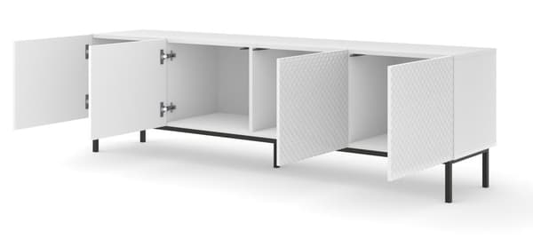 FURNLUX TV-BÄNK RAVENNA C VIT & BLANK REN VIT & SVART 200CM