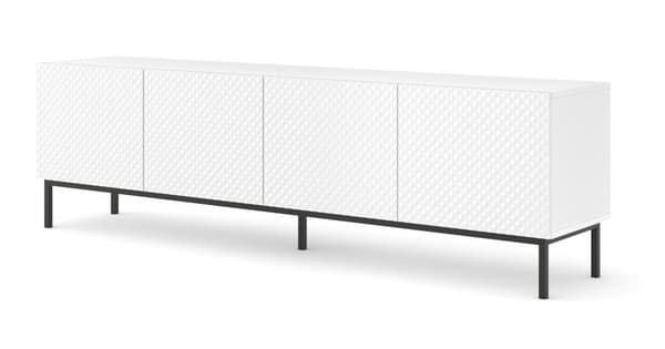 FURNLUX TV-BÄNK RAVENNA C VIT & BLANK REN VIT & SVART 200CM