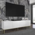 Miniatyrbild 3 av 4: FURNLUX TV-BÄNK RAVENNA C VIT & BLANK REN VIT & GULD 200CM